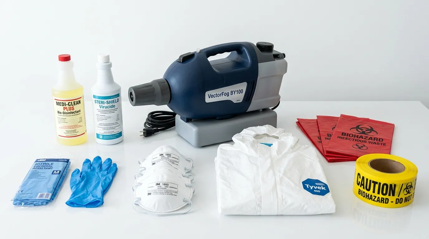 Professional biohazard remediation crew working in Delaware