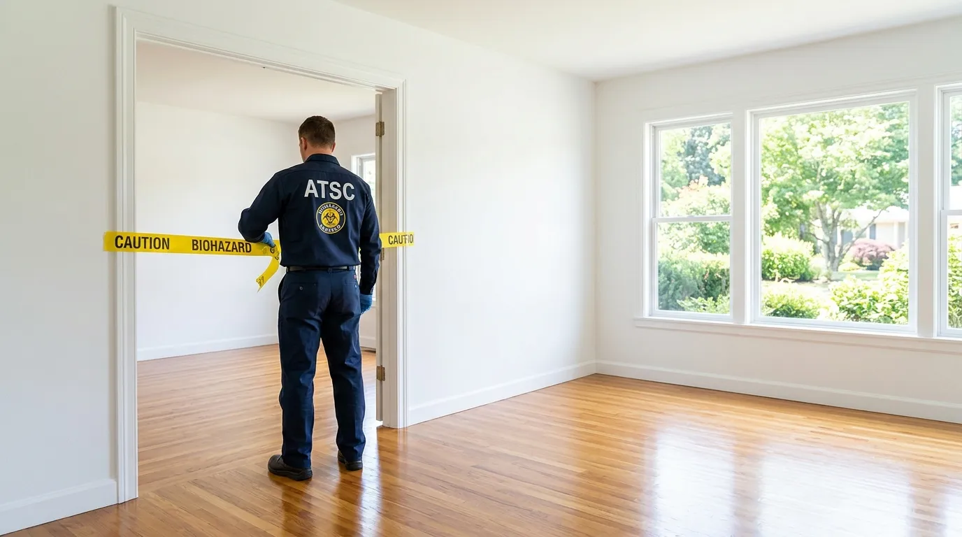 Certified biohazard cleanup crew performing Decomposition Cleanup in Delaware